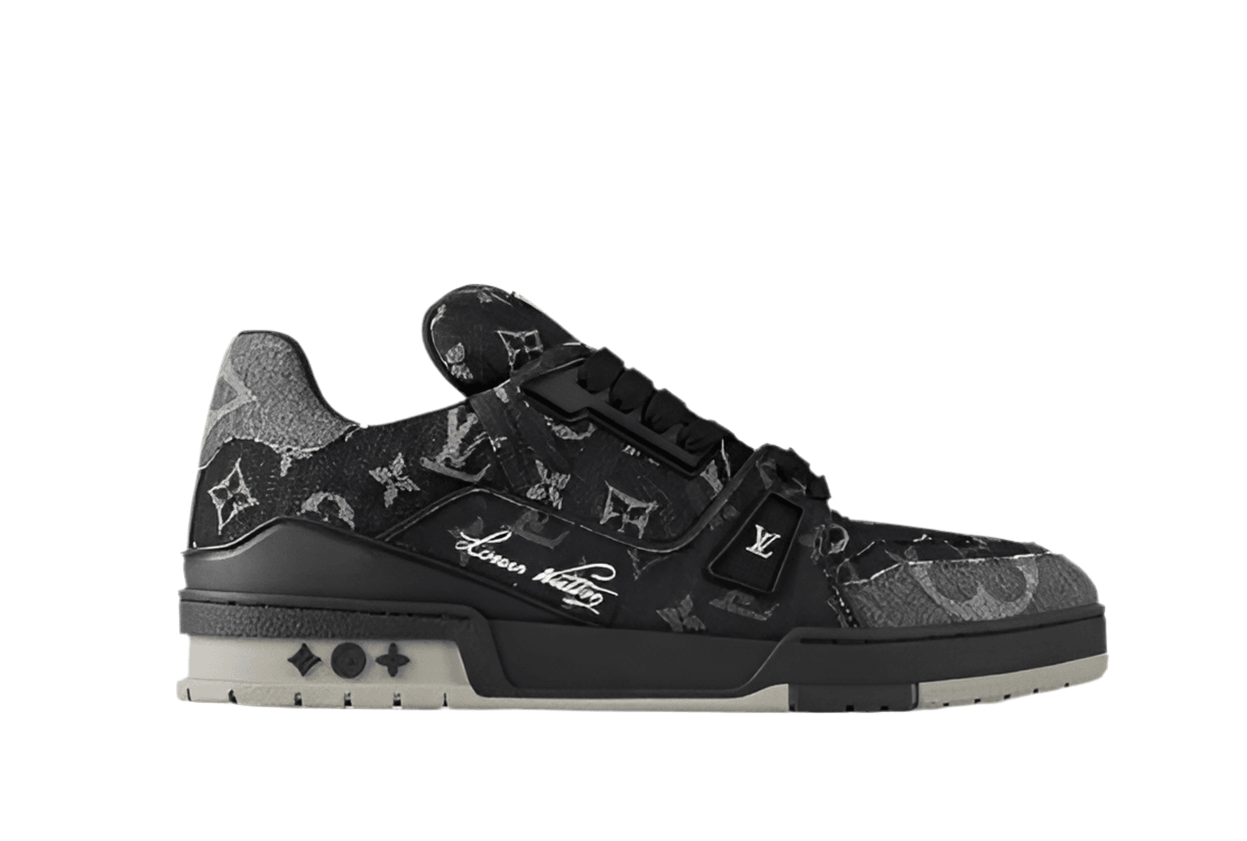 Louis Vuitton Trainers Black Flowers - HighFashionBoutique