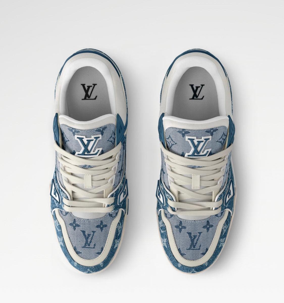 Louis Vuitton Trainers White Denim - HighFashionBoutique
