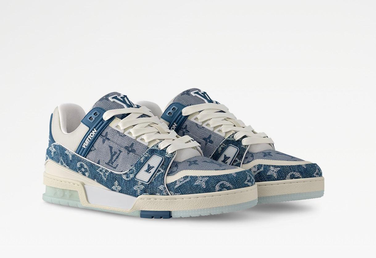Louis Vuitton Trainers White Denim - HighFashionBoutique