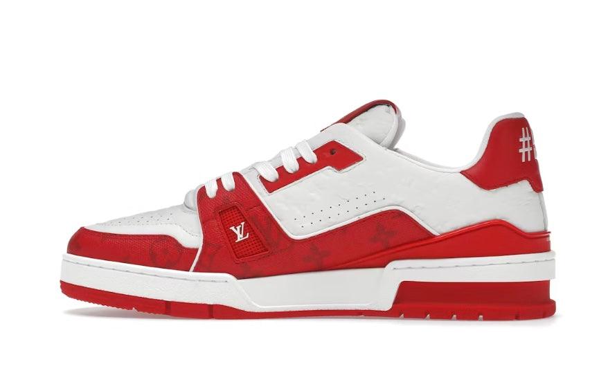 Louis Vuitton Trainers White Red - HighFashionBoutique