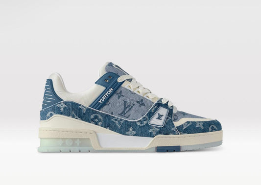 Louis Vuitton Trainers White Denim - HighFashionBoutique 