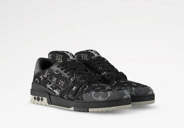 Louis Vuitton Trainers Black Flowers - HighFashionBoutique 