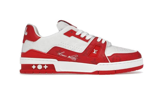 Louis Vuitton Trainers White Red - HighFashionBoutique 