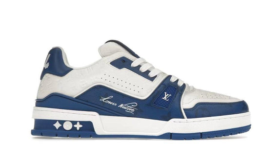 Louis Vuitton Trainers White Blue - HighFashionBoutique 